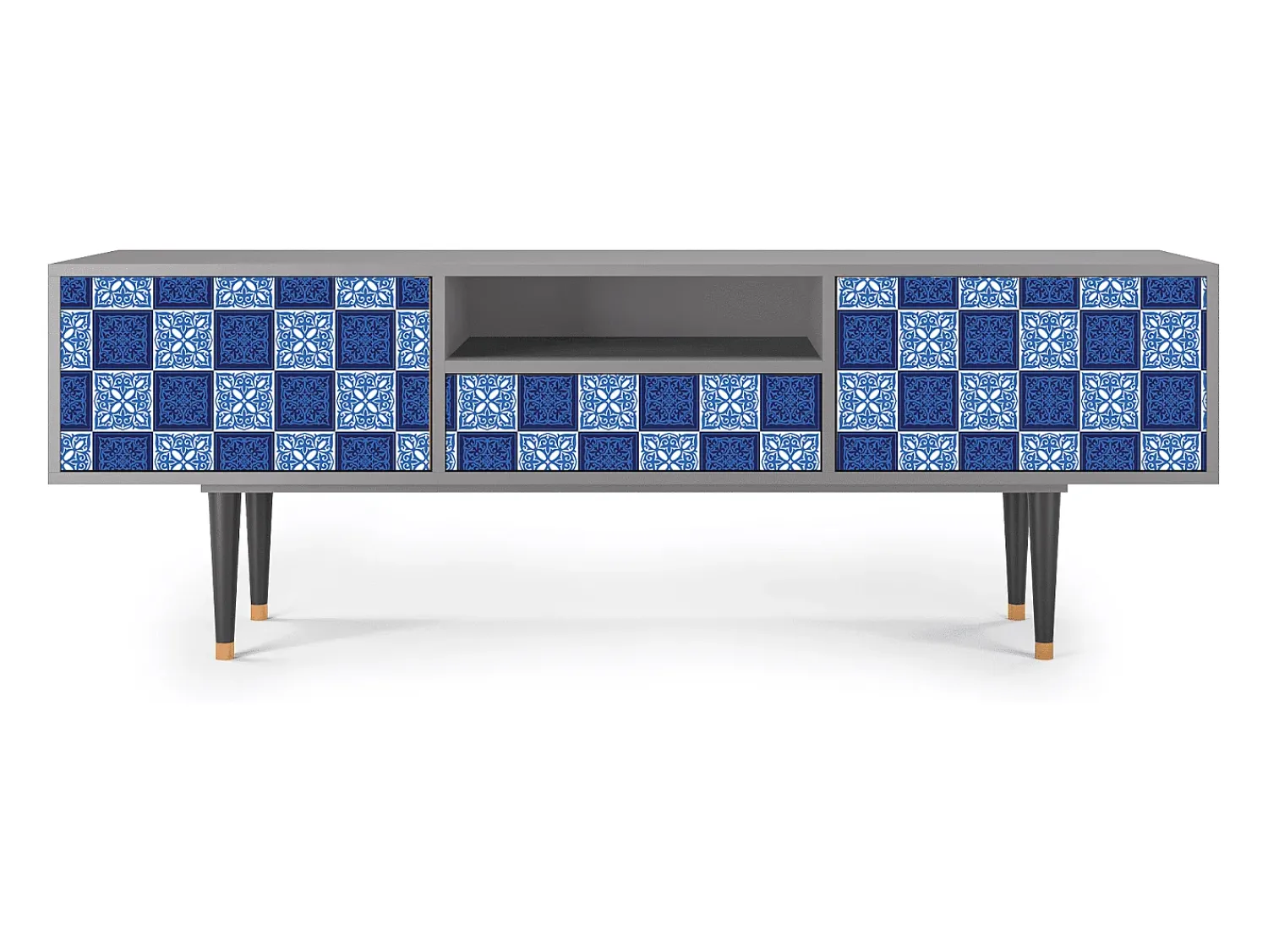 Móvel De Tv| Mueble de TV - 170х59х41 cm - T6 - Light Path, Cinza Cinzento