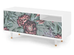 Mueble de TV - 125х56х41 cm - T7 - Light Peonies, Branco^ Móvel De Tv
