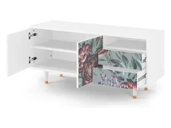 Mueble de TV - 125х56х41 cm - T7 - Light Peonies, Branco^ Móvel De Tv