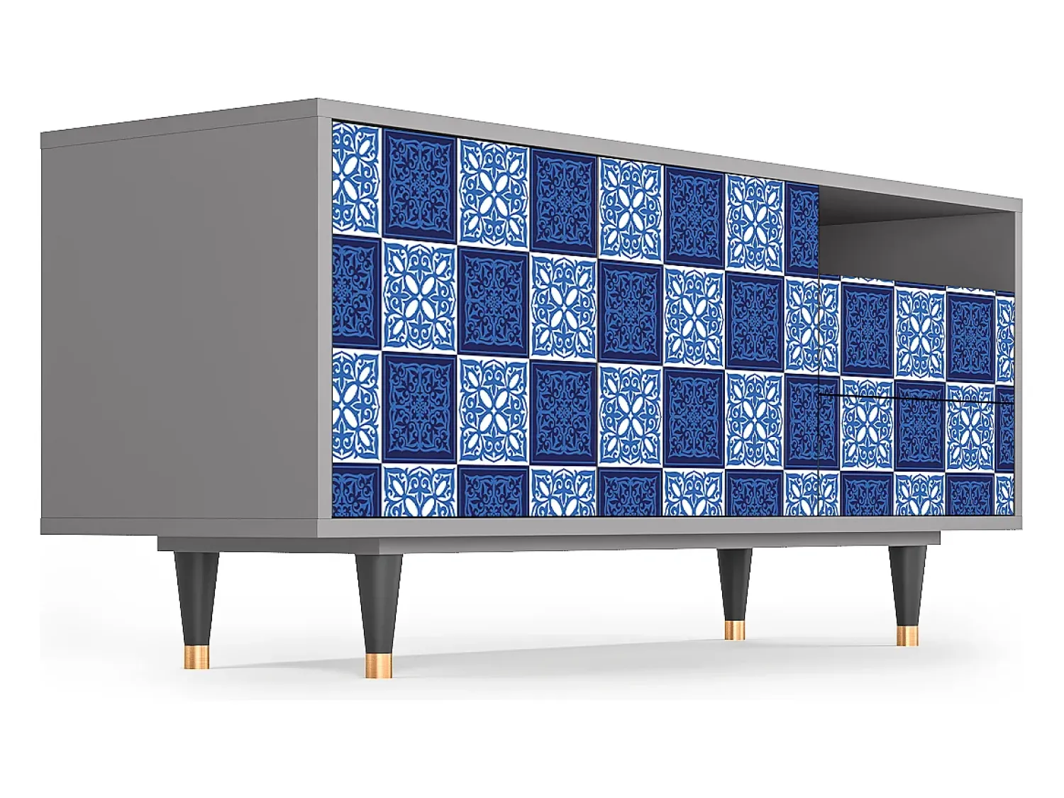 Mueble de TV - 125х56х41 cm - T7 - Light Path, Cinza^ Móvel De Tv