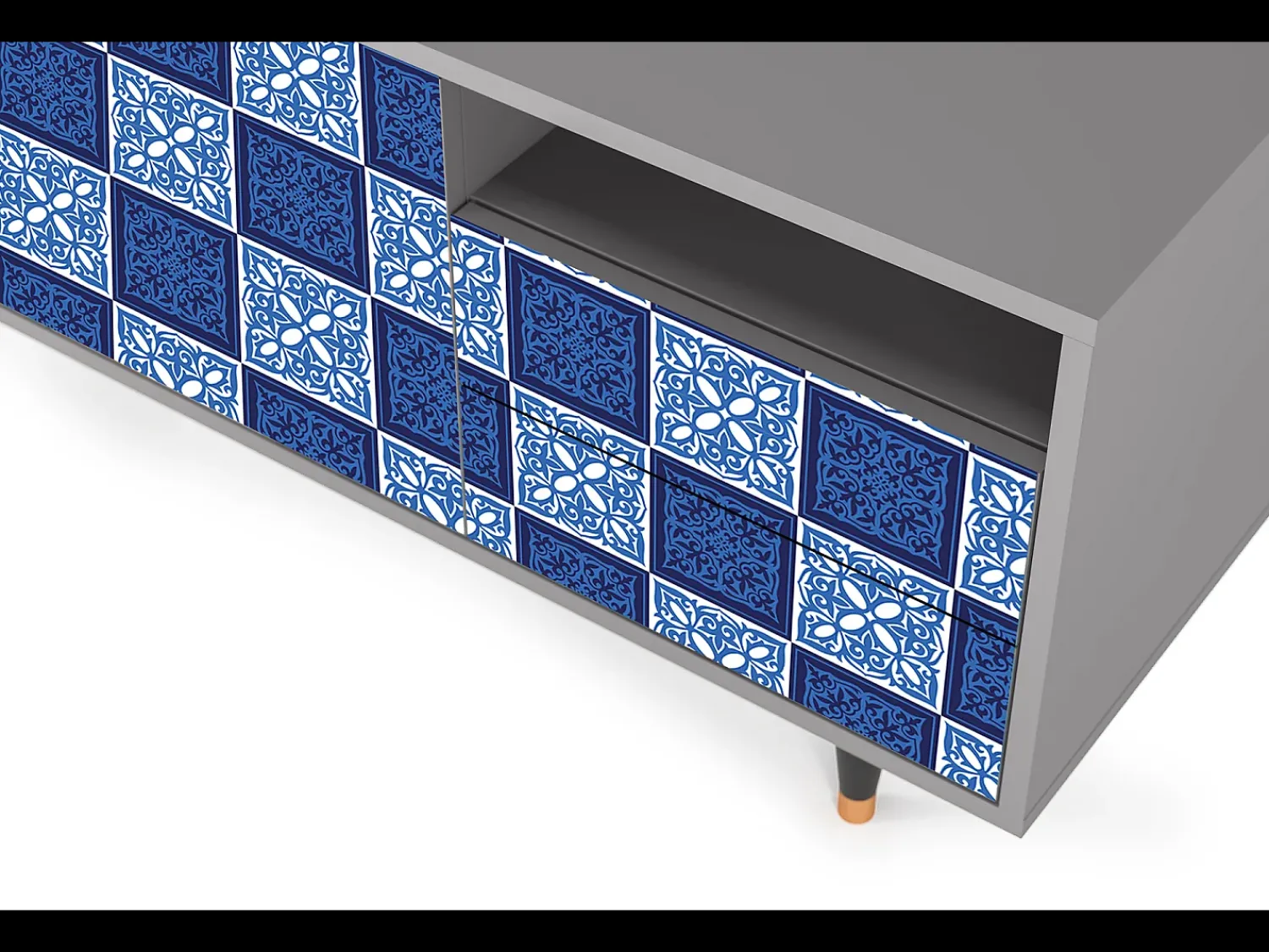 Mueble de TV - 125х56х41 cm - T7 - Light Path, Cinza^ Móvel De Tv