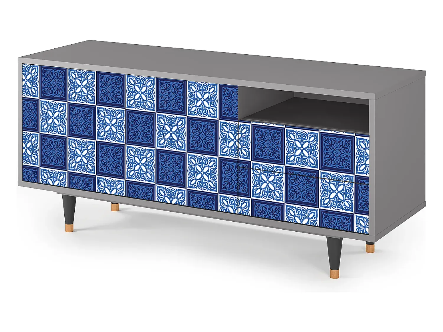 Mueble de TV - 125х56х41 cm - T7 - Light Path, Cinza^ Móvel De Tv