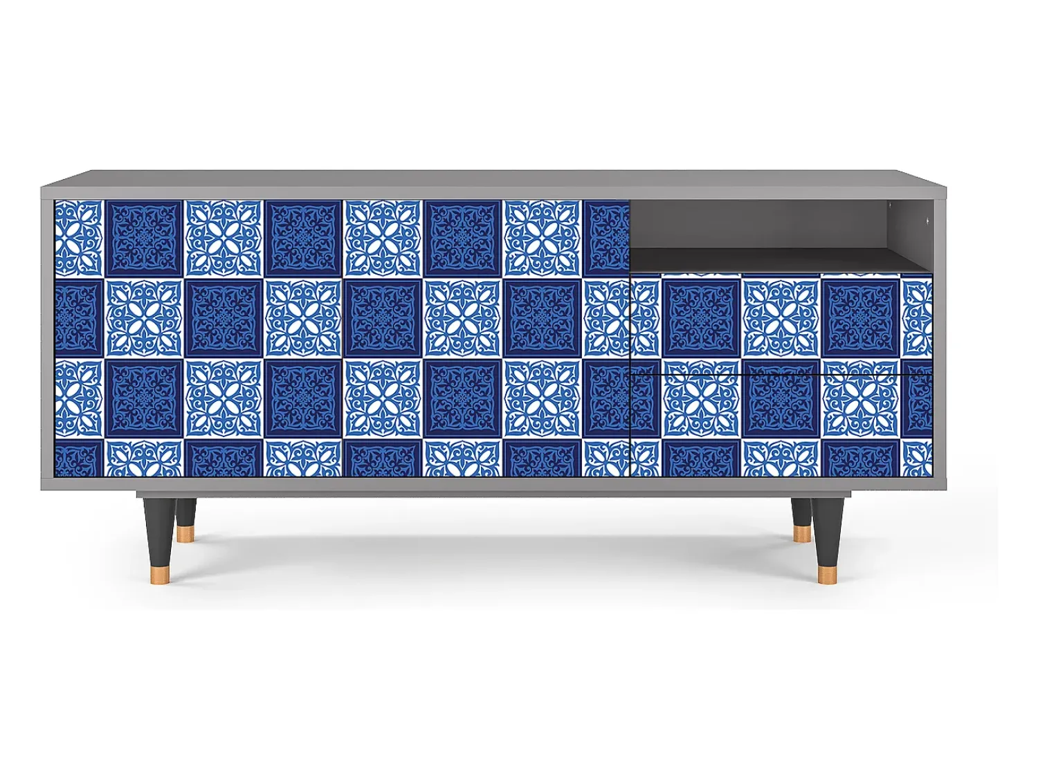 Mueble de TV - 125х56х41 cm - T7 - Light Path, Cinza^ Móvel De Tv