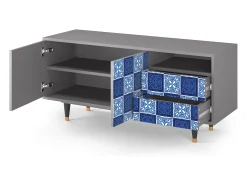 Mueble de TV - 125х56х41 cm - T7 - Light Path, Cinza^ Móvel De Tv
