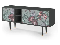 Mueble de TV - 150х69х41 cm - T5 - Light Peonies, Antracite^ Móvel De Tv