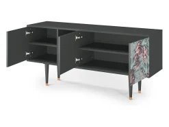 Mueble de TV - 150х69х41 cm - T5 - Light Peonies, Antracite^ Móvel De Tv