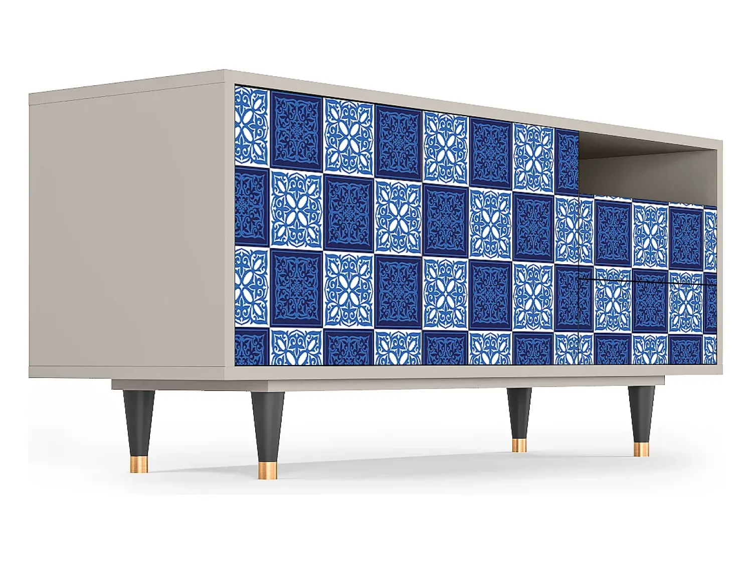 Móvel De Tv| Mueble de TV - 125х56х41 cm - T7 - Light Path, Areia Bege