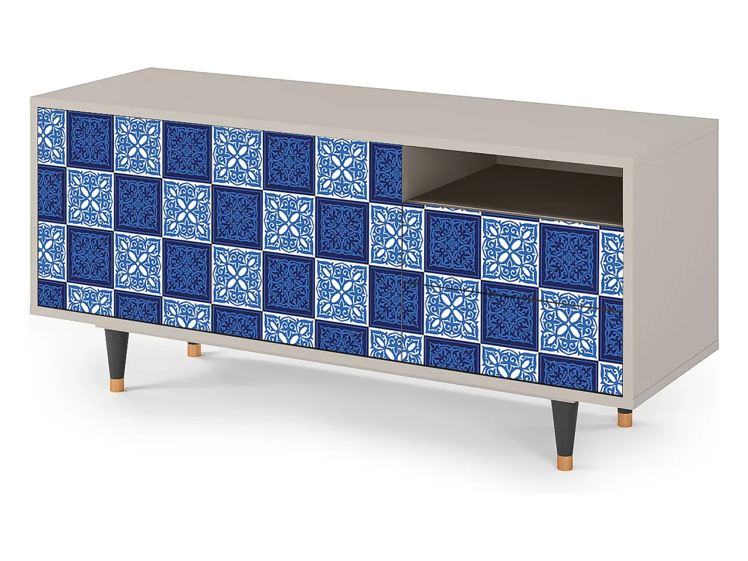 Móvel De Tv| Mueble de TV - 125х56х41 cm - T7 - Light Path, Areia Bege