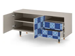 Móvel De Tv| Mueble de TV - 125х56х41 cm - T7 - Light Path, Areia Bege