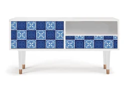 Móvel De Tv| Mueble de TV - 115х59х48 cm - T3 - Light Path, Branco Bege