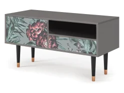 Móvel De Tv* Mueble de TV - 115х59х48 cm - T3 - Light Peonies, Cinza Cinzento
