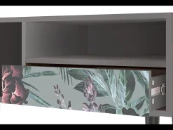 Móvel De Tv* Mueble de TV - 115х59х48 cm - T3 - Light Peonies, Cinza Cinzento