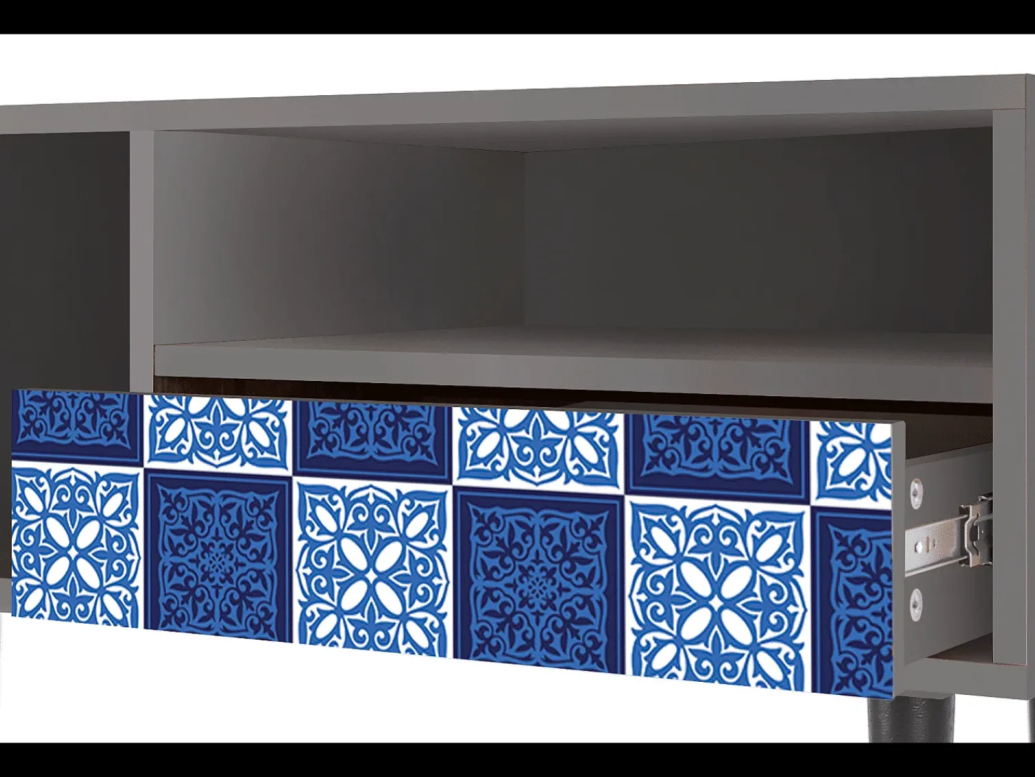 Móvel De Tv* Mueble de TV - 115х59х48 cm - T3 - Light Path, Cinza Cinzento