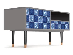 Móvel De Tv* Mueble de TV - 115х59х48 cm - T3 - Light Path, Cinza Cinzento