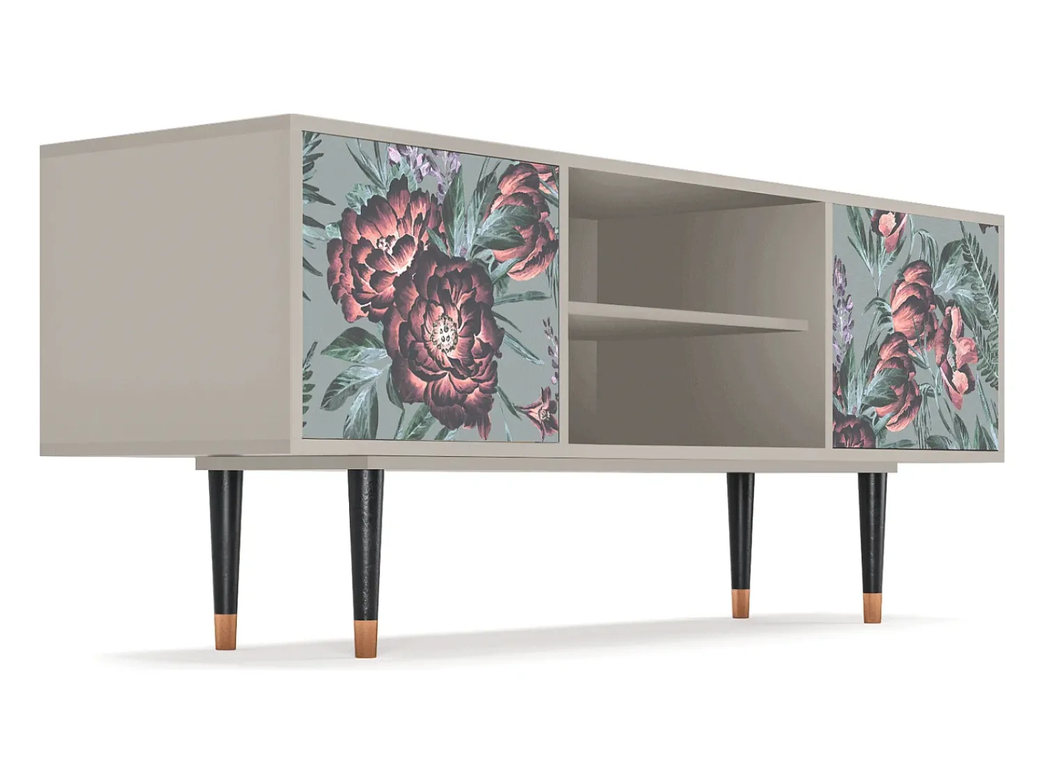 Mueble de TV - 170х69х48 cm - T2 - Light Peonies, Areia Bege