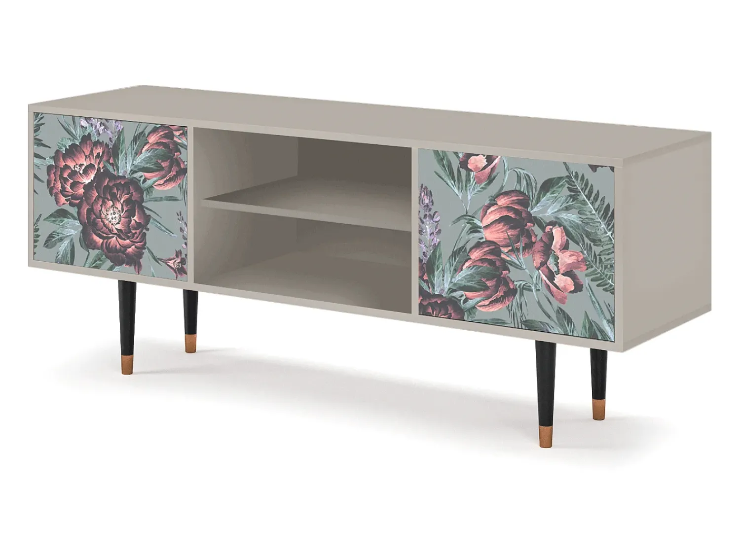 Mueble de TV - 170х69х48 cm - T2 - Light Peonies, Areia Bege
