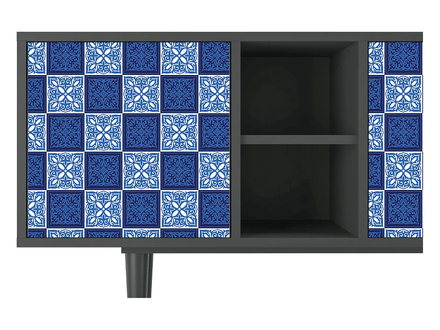 Móvel De Tv| Mueble de TV - 150х69х41 cm - T5 - Light Path, Antracite Cinza antracite