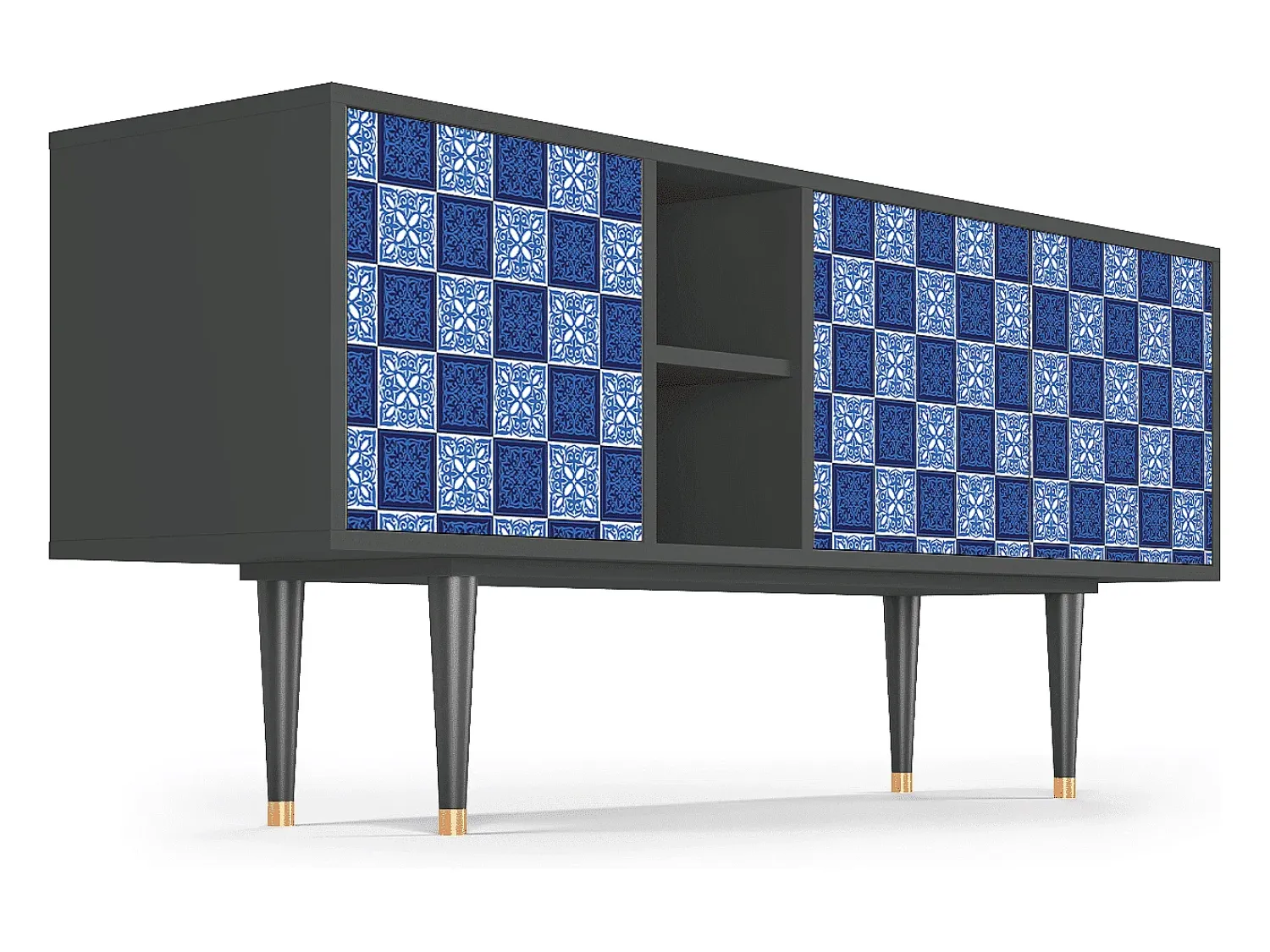 Móvel De Tv| Mueble de TV - 150х69х41 cm - T5 - Light Path, Antracite Cinza antracite
