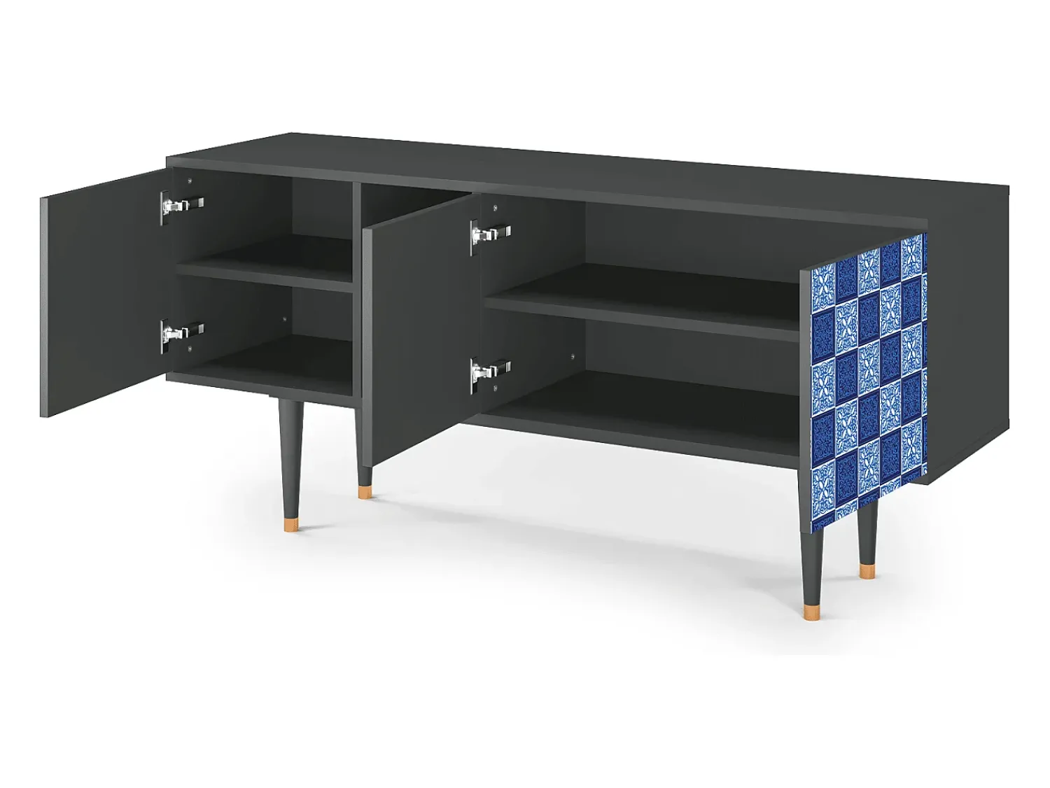 Móvel De Tv| Mueble de TV - 150х69х41 cm - T5 - Light Path, Antracite Cinza antracite
