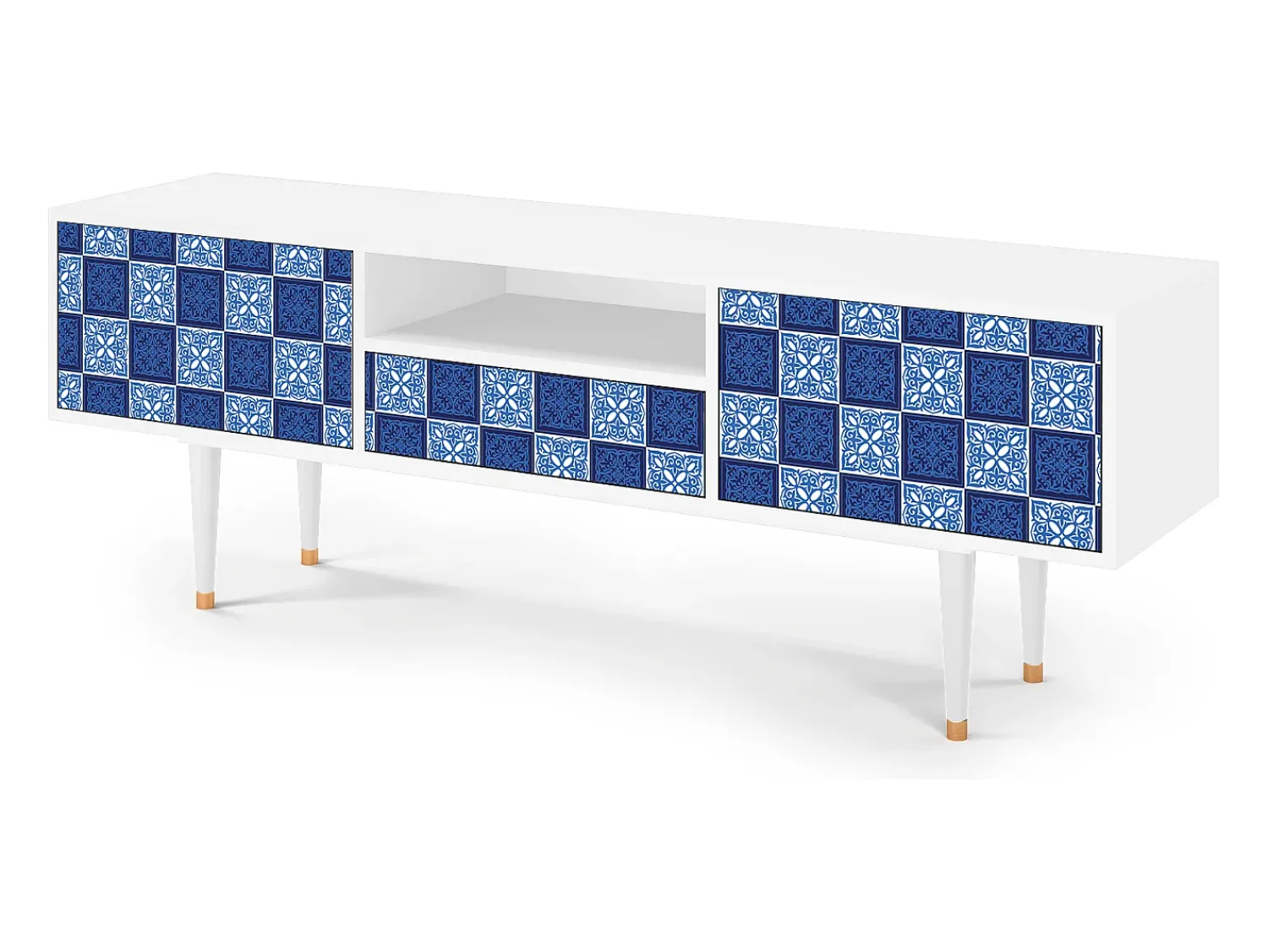 Móvel De Tv* Mueble de TV - 170х59х41 cm - T6 - Light Path, Branco Bege