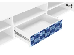 Móvel De Tv* Mueble de TV - 170х59х41 cm - T6 - Light Path, Branco Bege