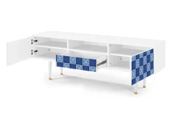 Móvel De Tv* Mueble de TV - 170х59х41 cm - T6 - Light Path, Branco Bege