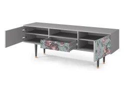 Móvel De Tv| Mueble de TV - 170х59х41 cm - T6 - Light Peonies, Cinza Cinzento
