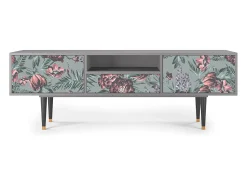 Móvel De Tv| Mueble de TV - 170х59х41 cm - T6 - Light Peonies, Cinza Cinzento