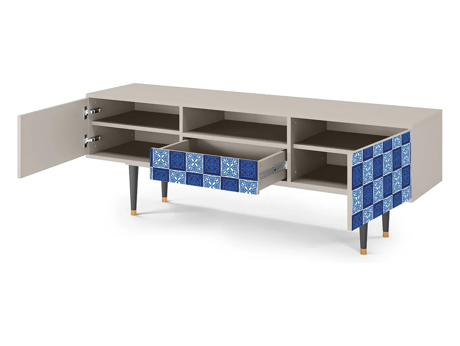 Móvel De Tv| Mueble de TV - 170х59х41 cm - T6 - Light Path, Areia Bege
