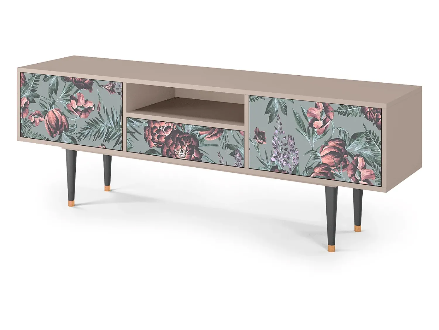 Mueble de TV - 170х59х41 cm - T6 - Light Peonies, Latte^ Móvel De Tv