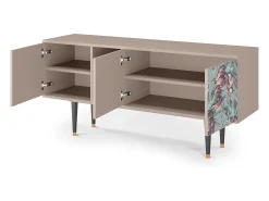 Móvel De Tv| Mueble de TV - 150х69х41 cm - T5 - Light Peonies, Latte Bege