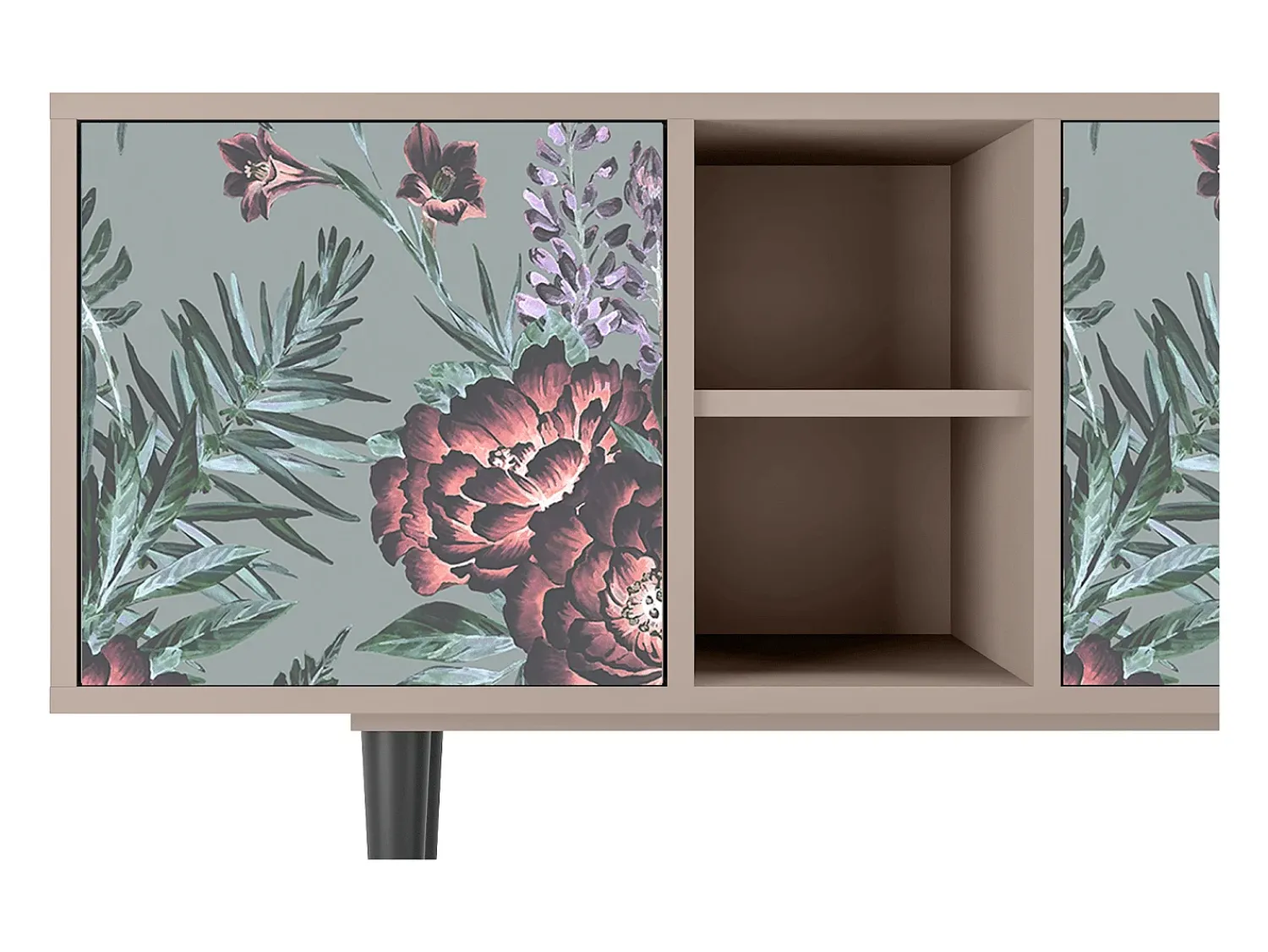 Móvel De Tv| Mueble de TV - 150х69х41 cm - T5 - Light Peonies, Latte Bege