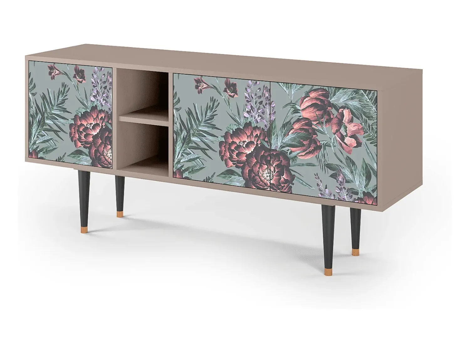 Móvel De Tv| Mueble de TV - 150х69х41 cm - T5 - Light Peonies, Latte Bege