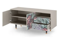 Móvel De Tv* Mueble de TV - 125х56х41 cm - T7 - Light Peonies, Areia Bege