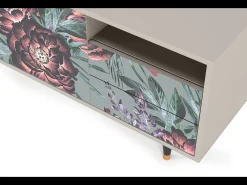 Móvel De Tv* Mueble de TV - 125х56х41 cm - T7 - Light Peonies, Areia Bege