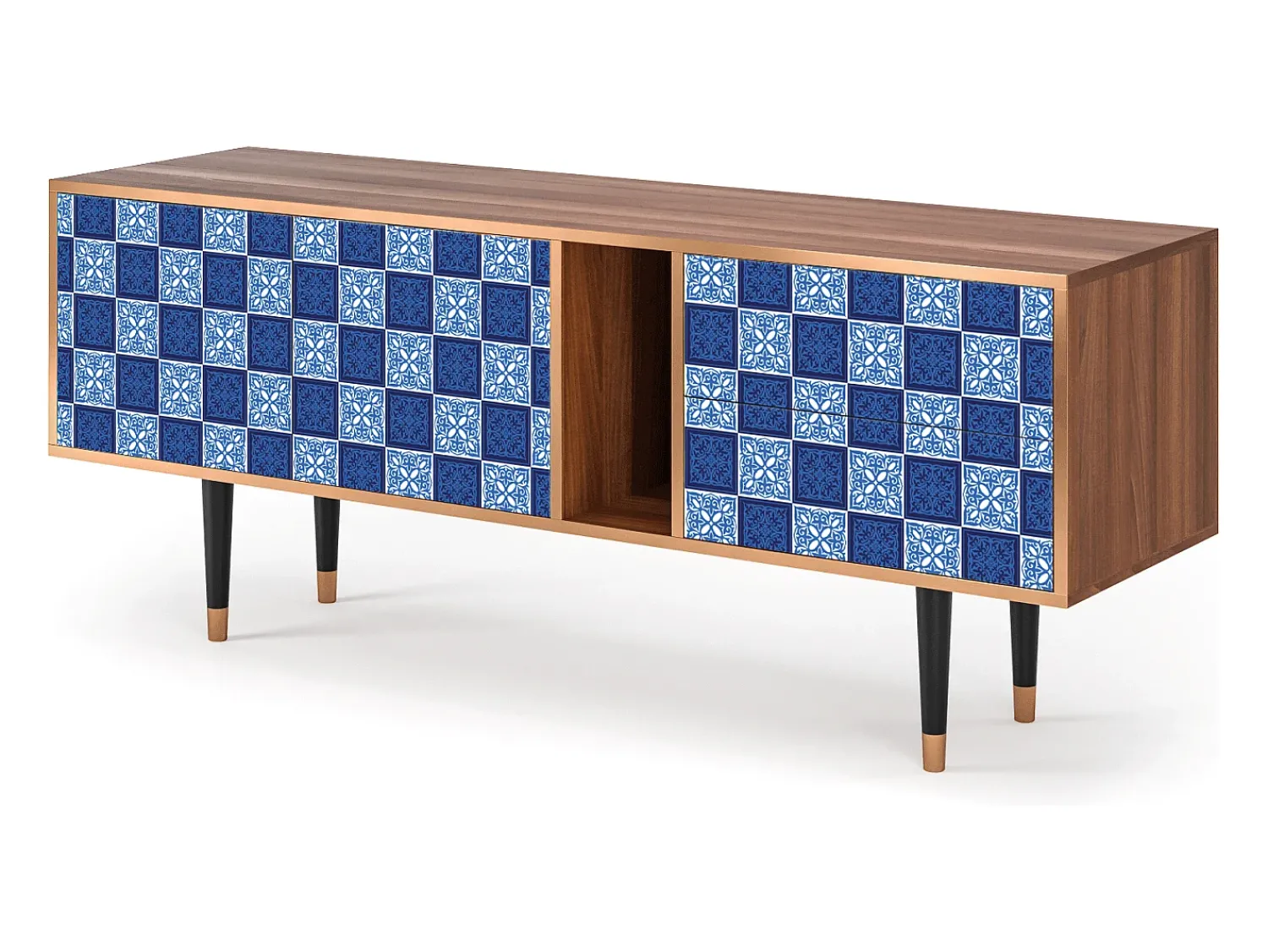 Outlet Mueble de TV - 170х69х48 cm - T1 - Light Path, Nogueira Castanho