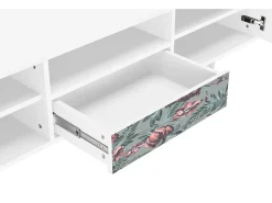 Discount Mueble de TV - 170х59х41 cm - T6 - Light Peonies, Branco Bege