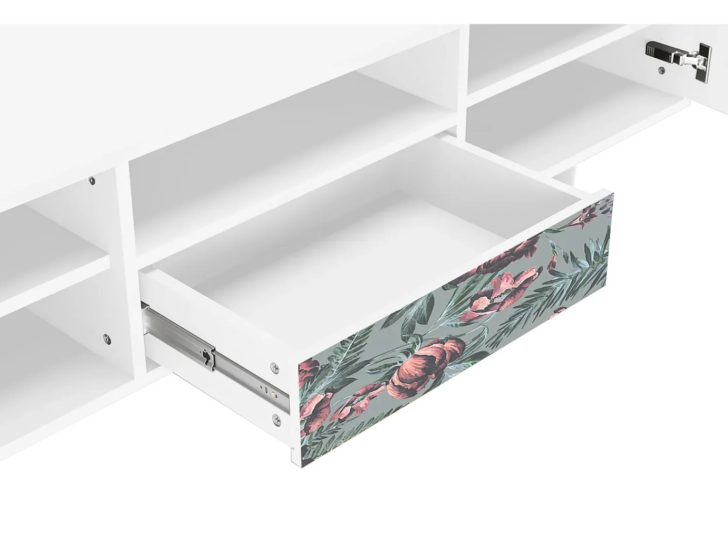 Discount Mueble de TV - 170х59х41 cm - T6 - Light Peonies, Branco Bege