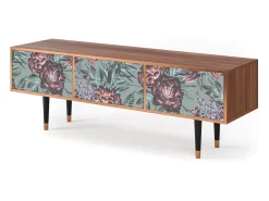 Móvel De Tv| Mueble de TV - 170х59х48 cm - T4 - Light Peonies, Nogueira Castanho