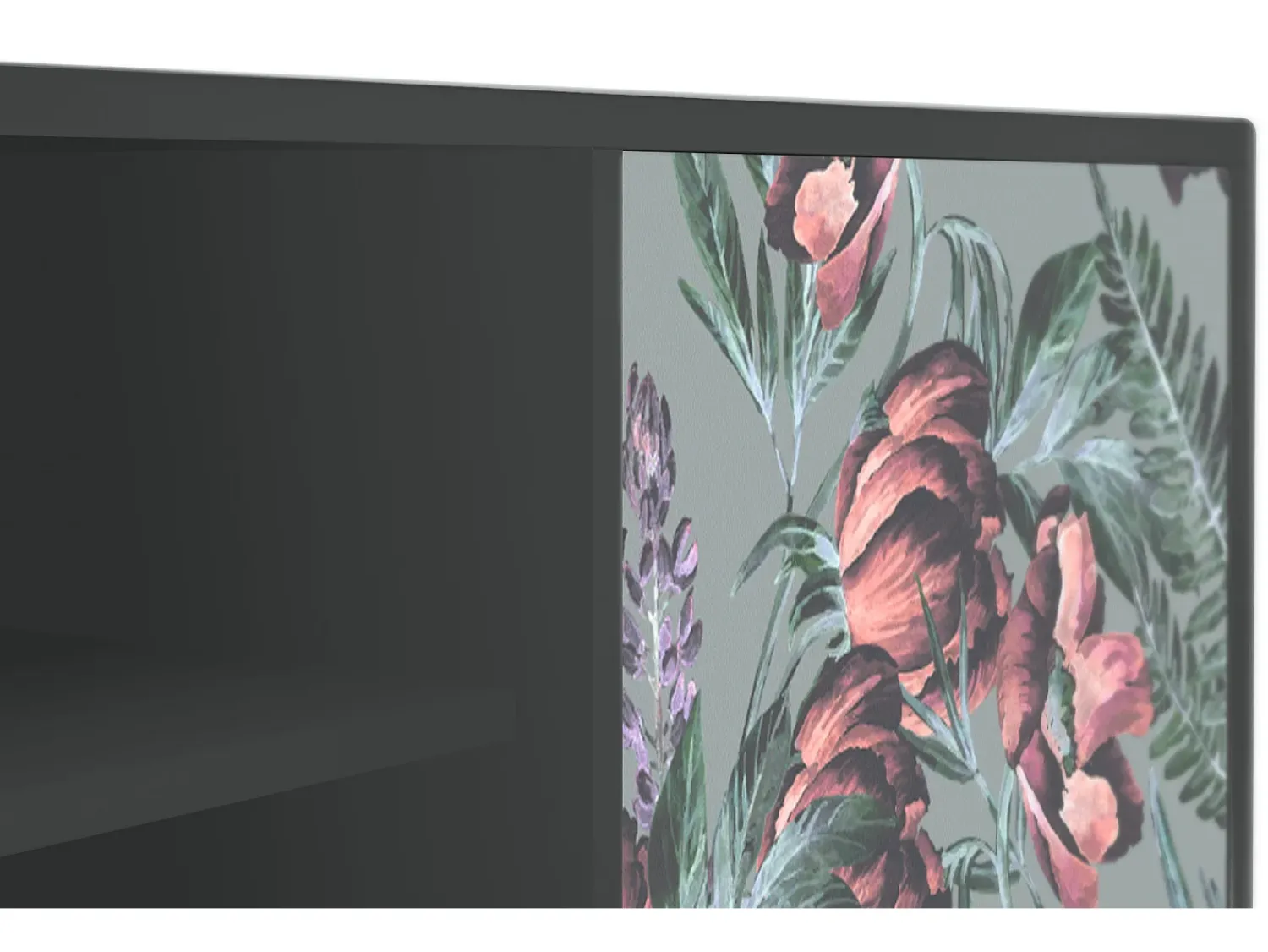 Móvel De Tv| Mueble de TV - 170х69х48 cm - T2 - Light Peonies, Antracite Cinza antracite