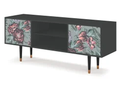 Móvel De Tv| Mueble de TV - 170х69х48 cm - T2 - Light Peonies, Antracite Cinza antracite