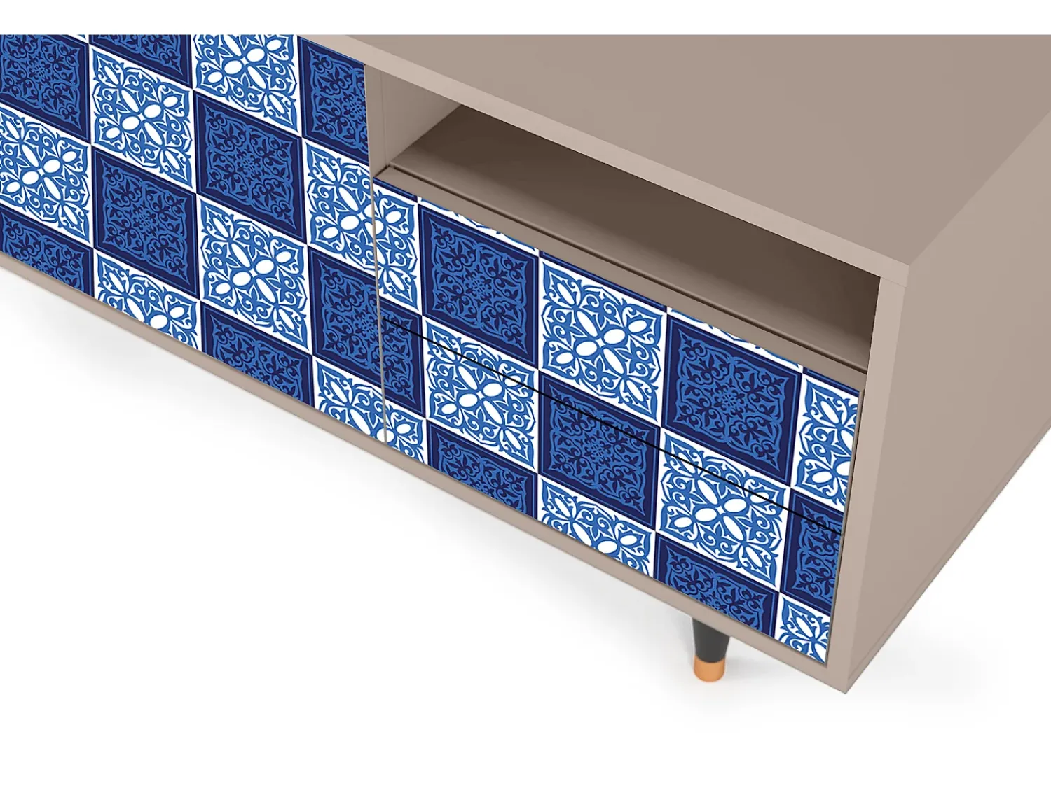 Mueble de TV - 125х56х41 cm - T7 - Light Path, Latte Bege