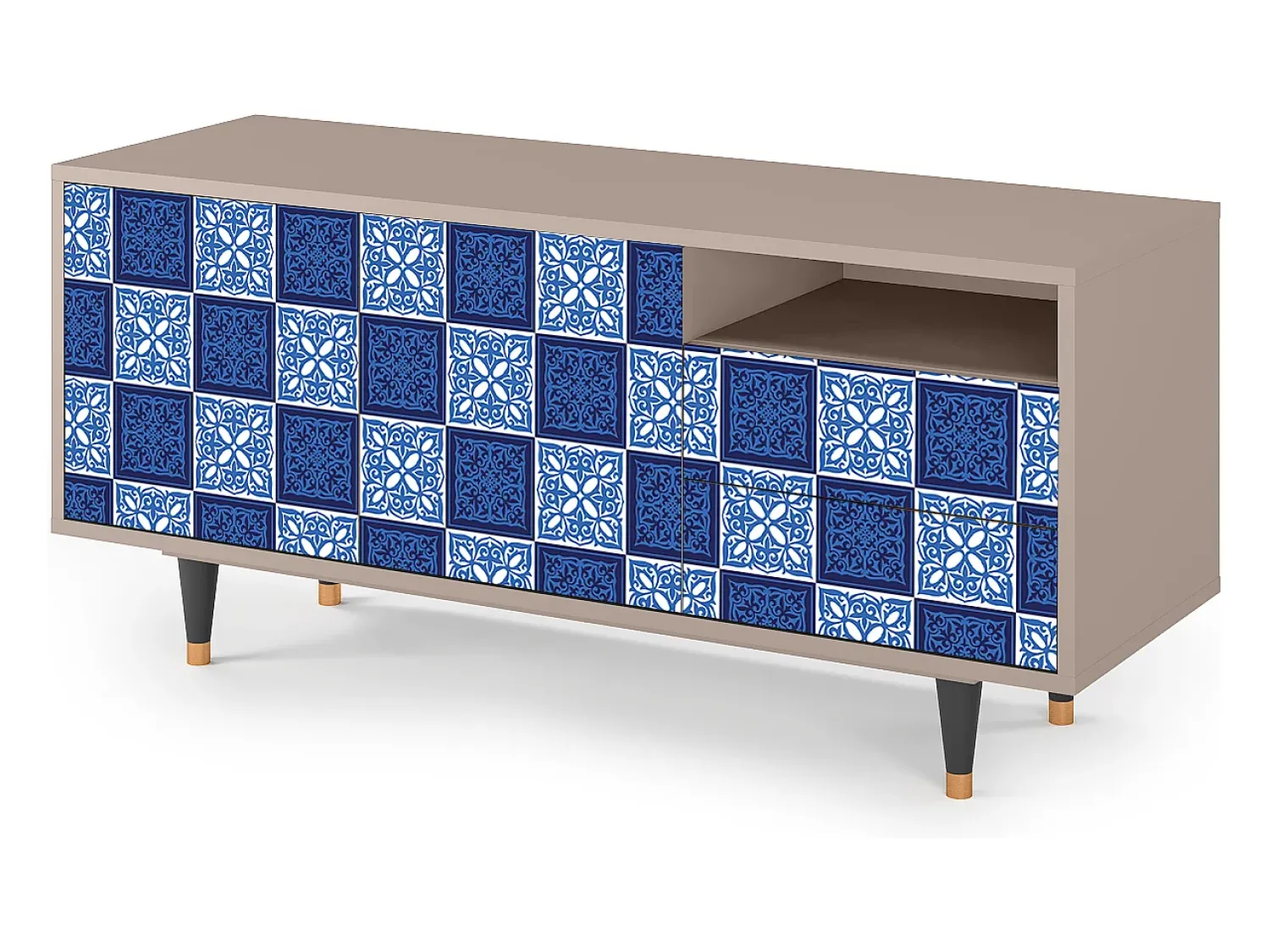 Mueble de TV - 125х56х41 cm - T7 - Light Path, Latte Bege