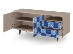 Mueble de TV - 125х56х41 cm - T7 - Light Path, Latte Bege