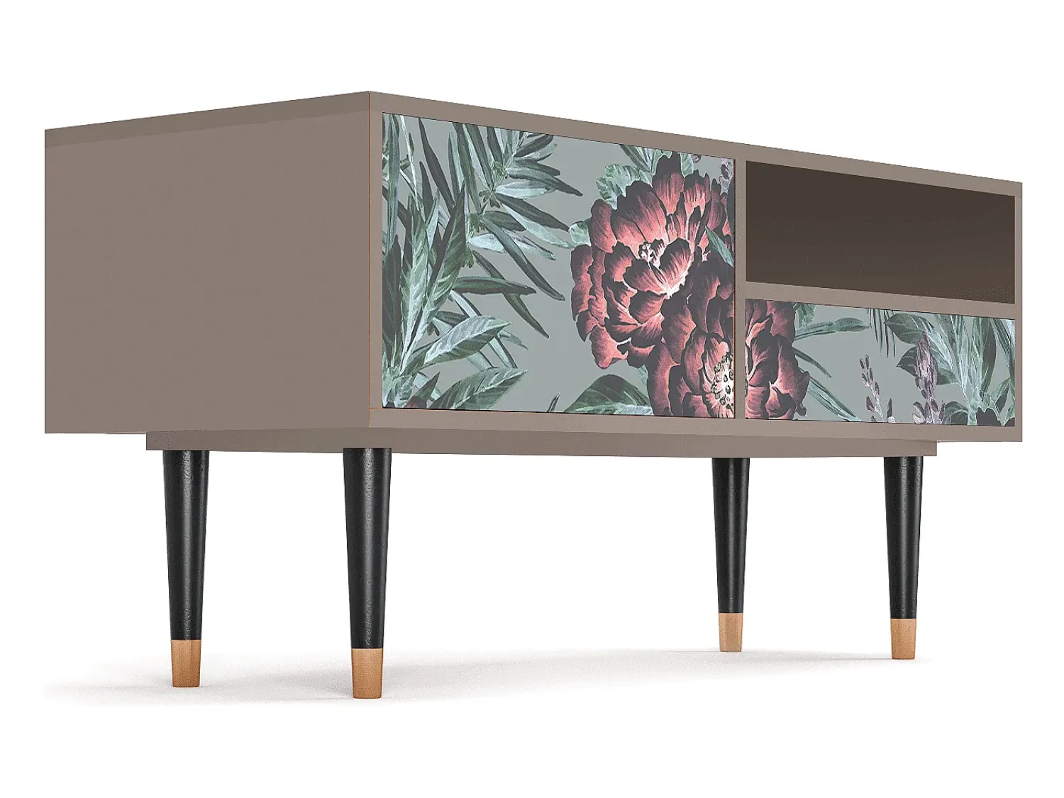 Móvel De Tv* Mueble de TV - 115х59х48 cm - T3 - Light Peonies, Latte Bege