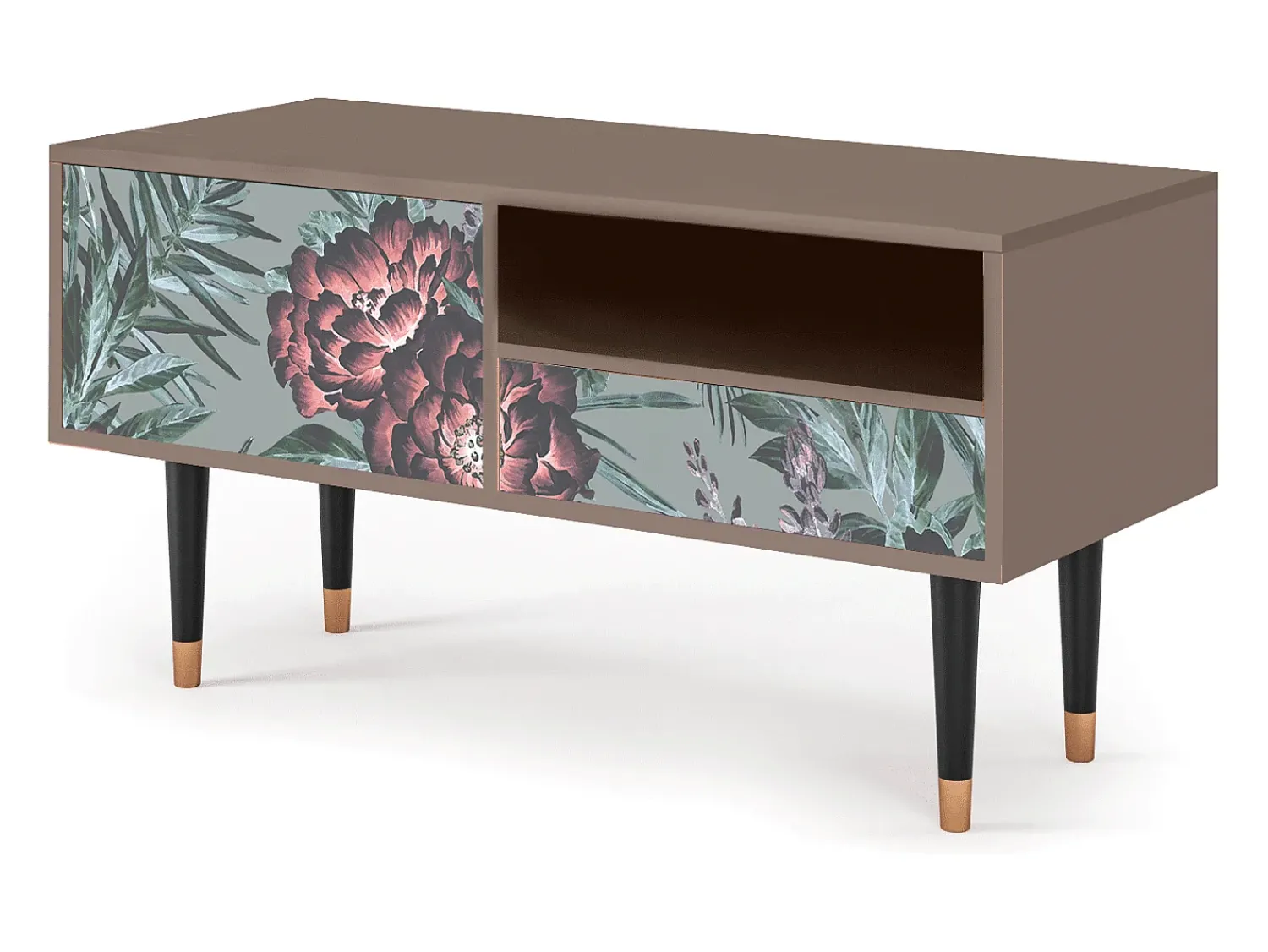 Móvel De Tv* Mueble de TV - 115х59х48 cm - T3 - Light Peonies, Latte Bege