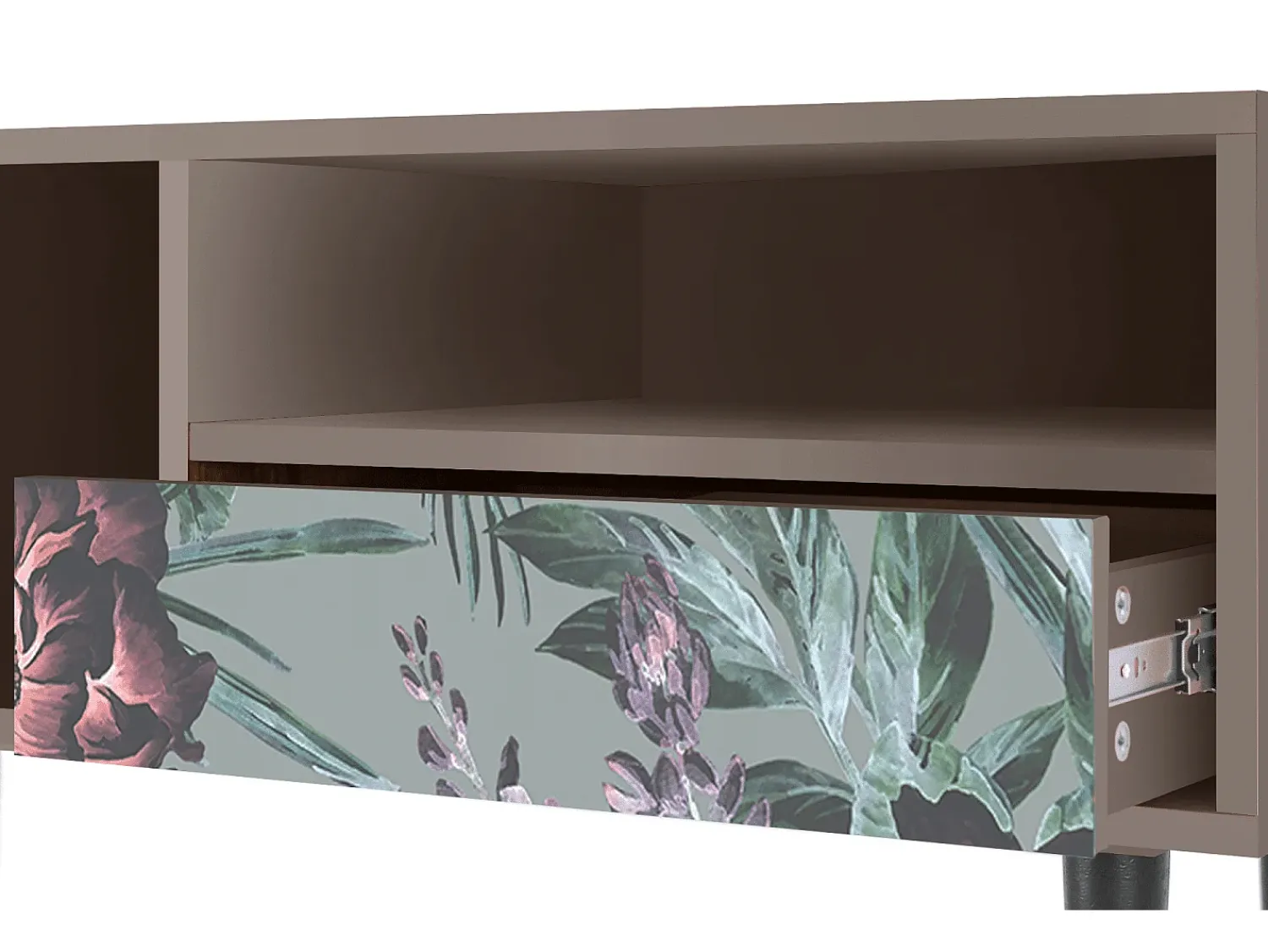 Móvel De Tv* Mueble de TV - 115х59х48 cm - T3 - Light Peonies, Latte Bege