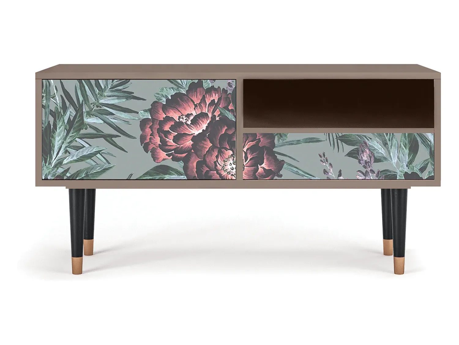 Móvel De Tv* Mueble de TV - 115х59х48 cm - T3 - Light Peonies, Latte Bege