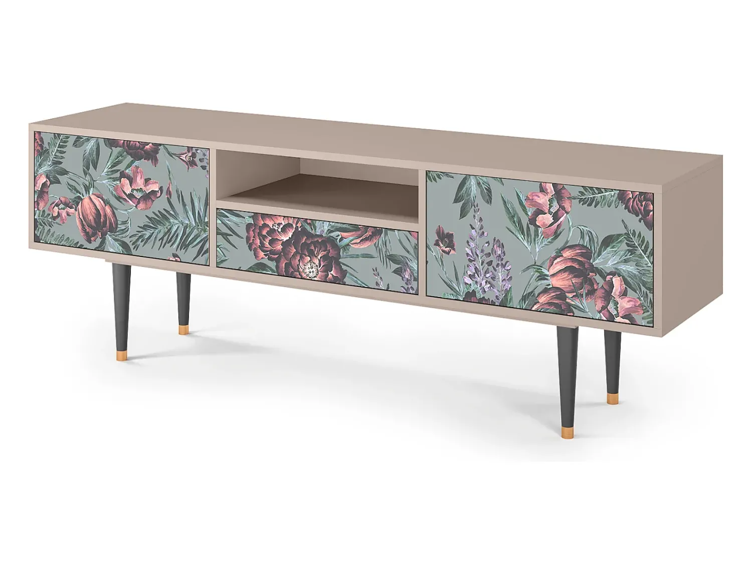 Mueble de TV - 170х59х41 cm - T6 - Light Peonies, Areia^ Móvel De Tv
