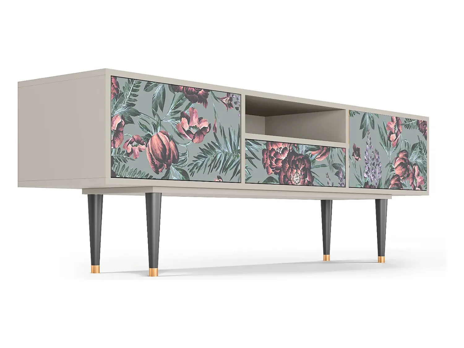Mueble de TV - 170х59х41 cm - T6 - Light Peonies, Areia^ Móvel De Tv